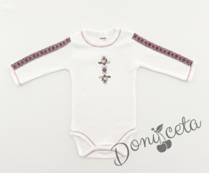 Бебешко боди с дълъг ръкав с етно мотиви