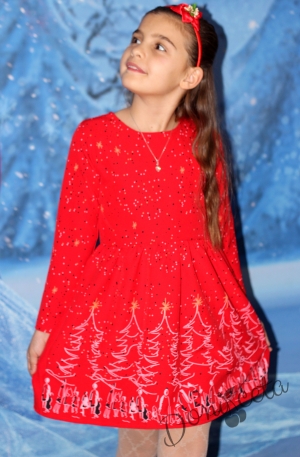 Официална детска рокля в екрю със златисти шарки