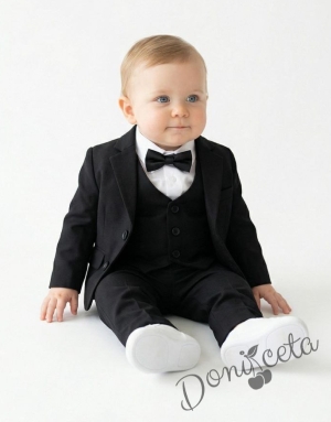 Официален бебешки или детски костюм за момче от 5 части в черно от колекция Черновина