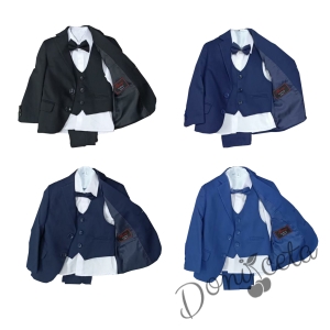 Официален детски костюм за момче от 5 части в тъмносиньо  2