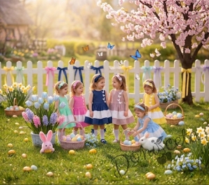 Официална или ежедневна детска рокля в  циклама и бяло с 3D пеперуди Далента