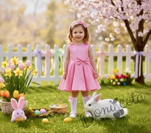 Официална или ежедневна детска рокля клош в розово Вилина