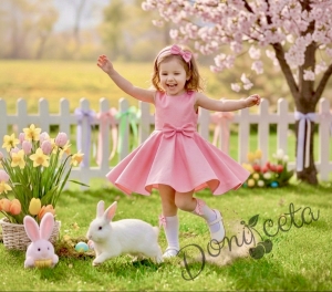 Официална или ежедневна детска рокля клош в розово Вилина