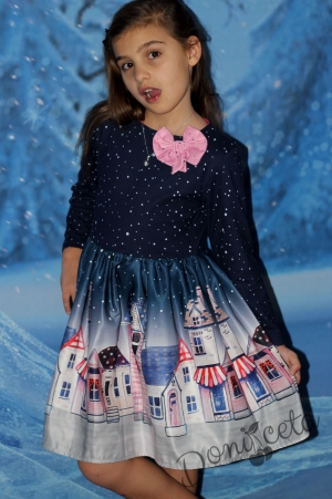 Детска рокля с градски мотиви