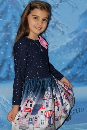 Детска рокля с градски мотиви
