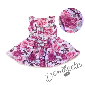 Официална детска рокля на цветя с тюл в пепел от рози 2