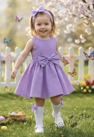 Официална или ежедневна детска рокля клош в лилаво 