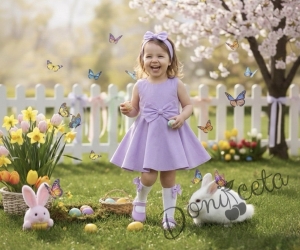 Официална или ежедневна детска рокля клош в лилаво 