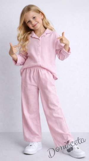 Детски комплект от две части в нежен светлорозов цвят
