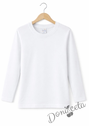 Детска изчистена бяла блузка