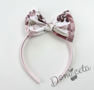 Детска рокля Надежда в пепел от рози с тюл и диадема за коса като панделка