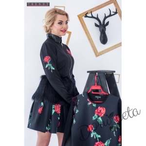 Дамско сако с флорални мотиви
