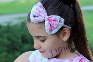 Диадема в розово с панделка Вилина