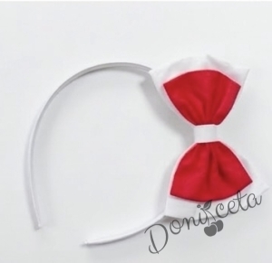 Комплект от 3 части-детска рокля клош в червено Вилина, диадема и болеро