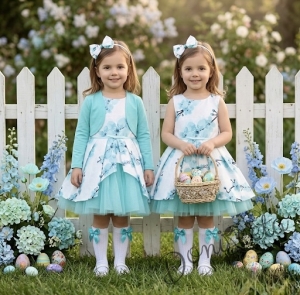 Ръчно изработена диадема с орхидеи в тюркоаз