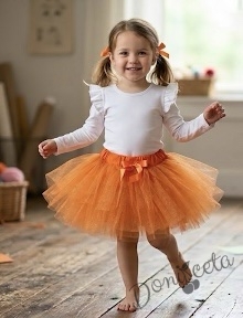 Детска туту пола пачка в оранжев цвят