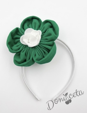 Диадема за момиче с зелено цвете