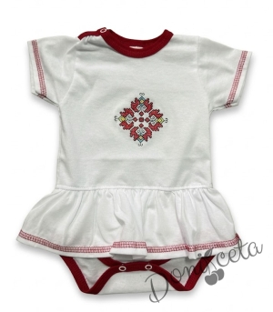 Бебешко боди с къс ръкав с етно мотиви