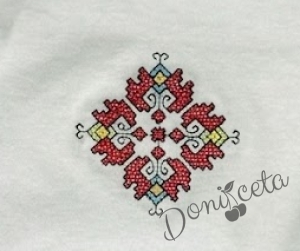 Бебешко боди с къс ръкав с етно мотиви