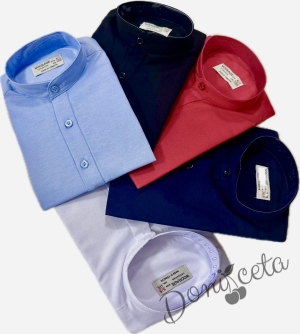 Детска риза с дълъг ръкав за момче в черно без яка