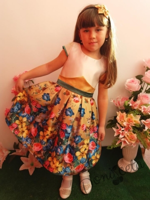 Официална детска рокля  с  цветя