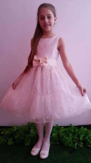 Официална детска рокля за шаферка или кръщене с болеро