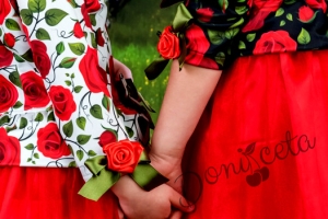 Formal children's dress in red and black