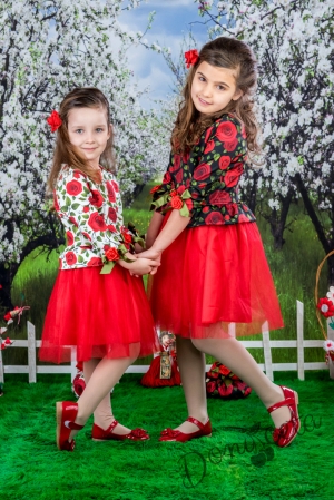 Formal children's dress in red and black