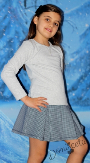 Комплект от  детска рокля с дълъг ръкав с манто