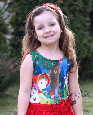 Детска рокля с картинка на Червената Шапчица 