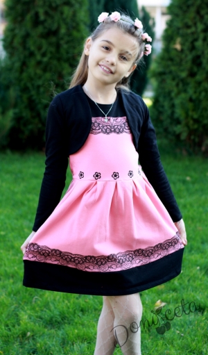  Ежедневна детска рокля в розово с болеро