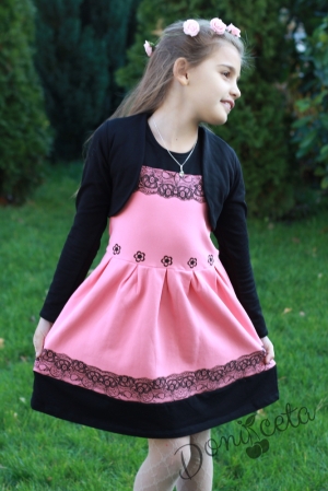 Ежедневна детска рокля в розово с болеро
