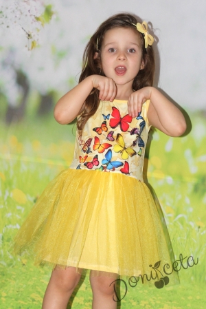 Лятна детска рокля  в жълто с болеро