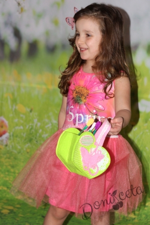 Лятна детска рокля  в прасковено с болеро