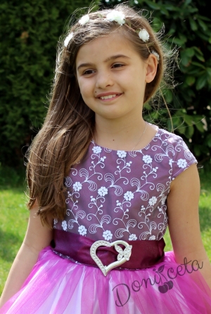 Официална детска рокля  в лилаво 