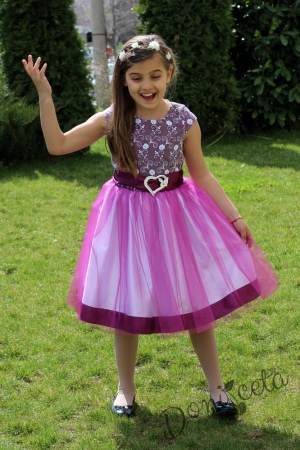 Официална детска рокля  в лилаво 