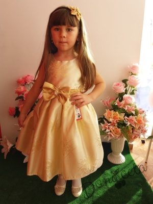 Официална детска рокля в златисто