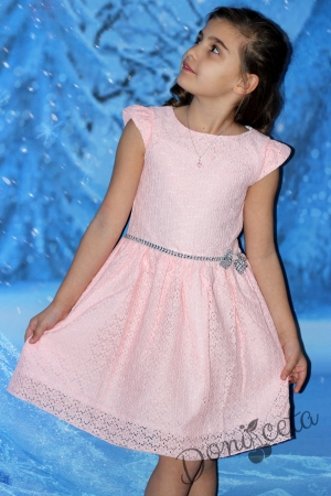 Girl's lace dress in pink