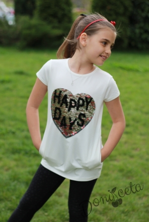 Children's t-shirt with sequins in red