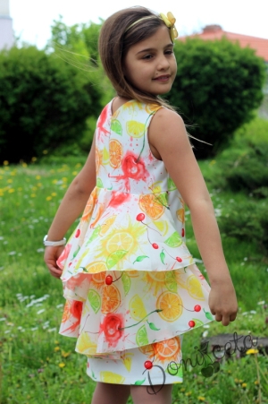Лятна детска рокля с цитруси