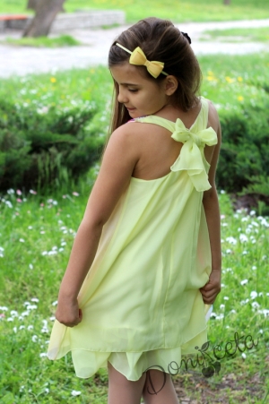 Лятна детска рокля със Сой Луна в жълто