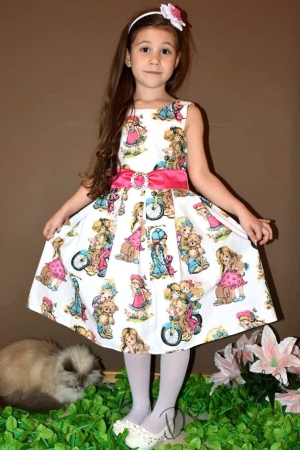 Официална детска рокля с мечета