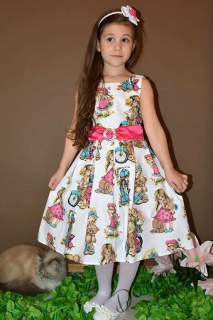 Официална детска рокля с мечета