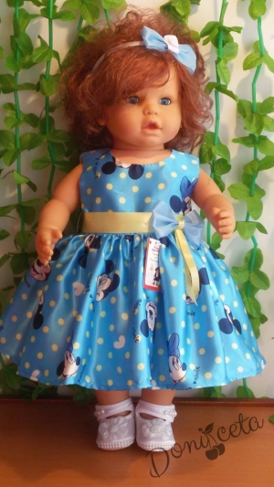  Официална детска/бебешка рокля в синьо с Мини