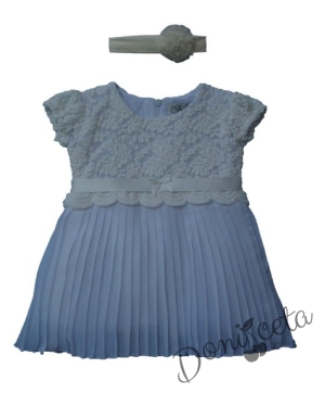 Официална детска/бебешка рокля за шаферка или кръщене с лента