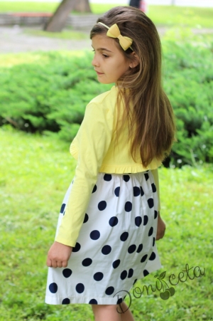 Children's dress with a vest in yellow