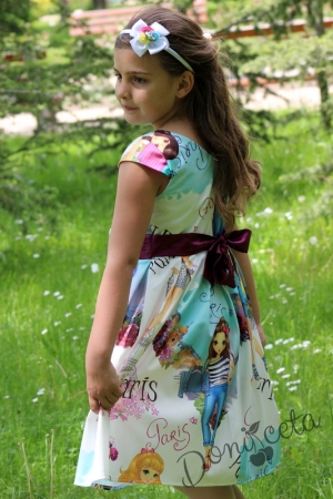 Официална детска рокля с мотиви на Париж