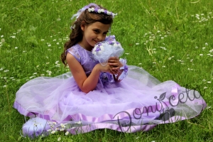 Детска официална  дълга рокля в лилаво Лиланка