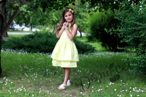 Лятна детска рокля в жълто Контраст