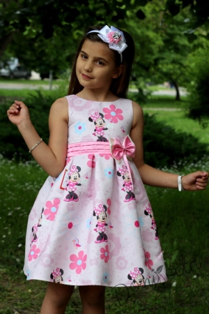 Официална детска рокля с Мини в розово